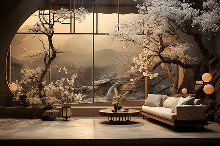 素雅之美的客厅背景图片