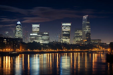 商业城市的夜景图片