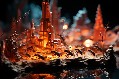 微观世界的蚂蚁合作图片
