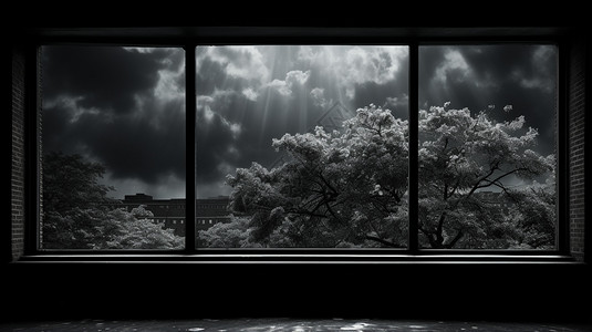 学校的窗户户外黑色的天空背景图片
