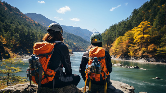 准备登山的团队图片