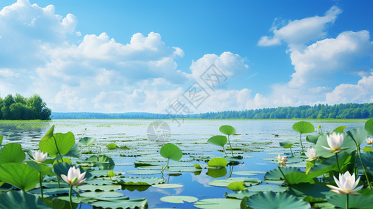清澈的湖水图片
