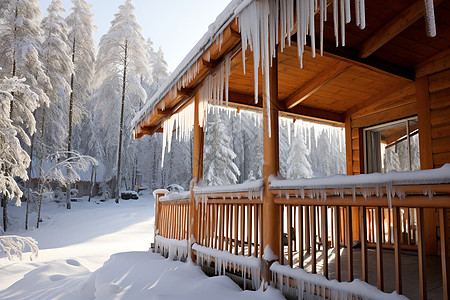 梦游仙境冬日雪中仙境背景