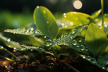 水露珠壁纸青草上的水珠背景