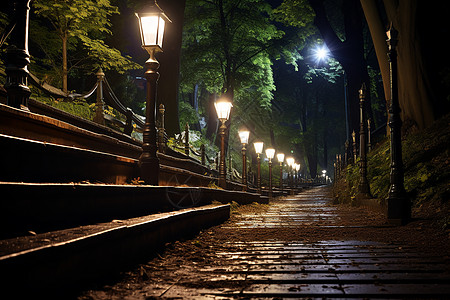 夏夜城市街灯图片