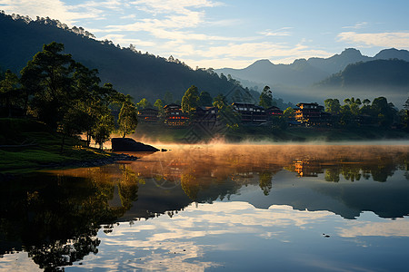 湖光山色照旅行风景照高清图片