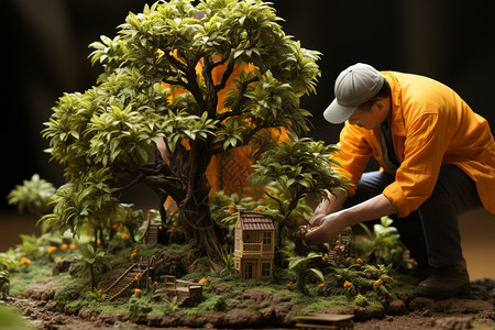 一颗橙子树模型图片