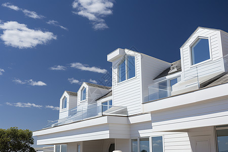 白色的住宅建筑图片