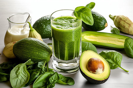 绿色的健康饮品图片