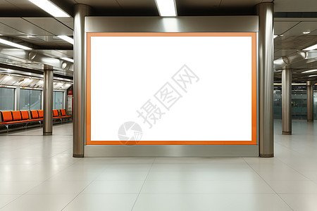 地铁站的广告传背景图片