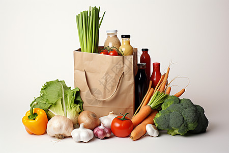 包装水果果蔬汁与蔬菜背景