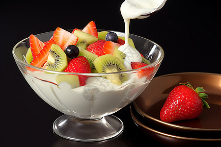 美味的水果酸奶图片