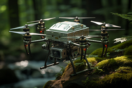 树林中的小无人机图片