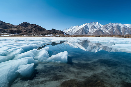 冰川和河流冰川消融高清图片