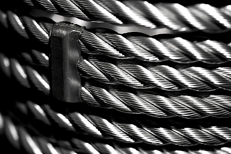 一捆钢绳工业铁索高清图片