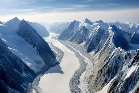 雪山江河图片