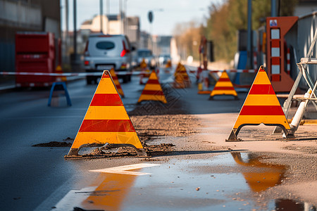 道路施工现场高清图片