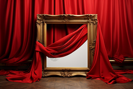 红色幕布的舞台背景高清图片