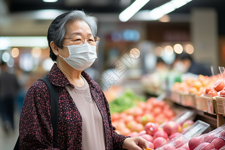 超市购物的老人图片