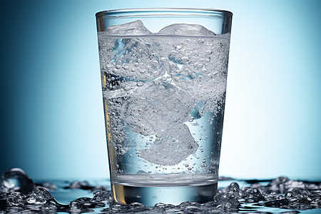 小酒杯加冰纯净水设计图片