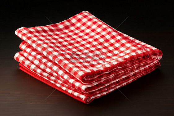 红白格子桌布图片