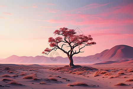 沙漠日暮的静谧之美图片