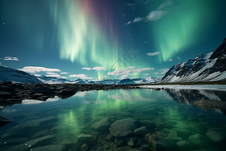 冰岛极光演绎图片