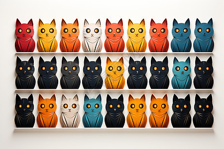 色彩斑斓的猫咪世界图片