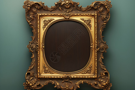 古色古香的木制镜框背景图片