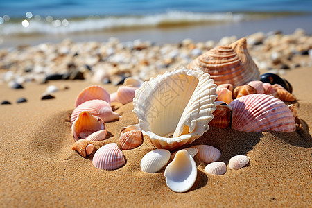 沙滩里的贝壳图片