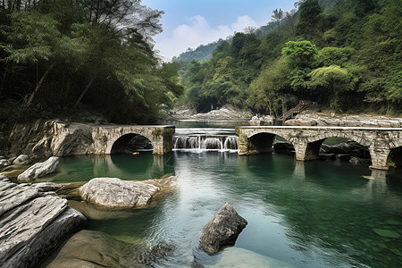 桥下的水背景图片