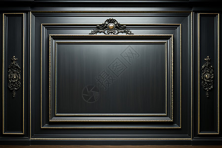 古典雅致黑金画框图片