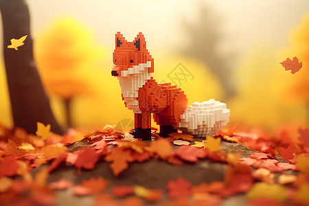秋日森林中的狐狸图片