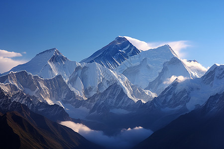 雪中人珠穆朗玛峰山脉背景