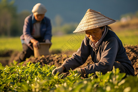 采茶农民图片