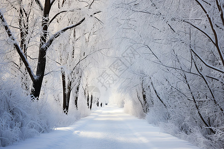 雪地l里的大树图片