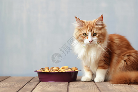 正在吃猫粮的小猫图片