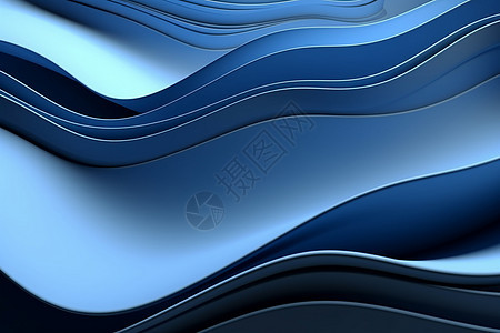 抽象的蓝色波浪线图片