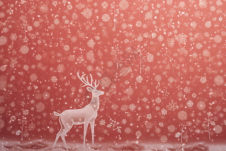 冬日里的圣诞小鹿图片