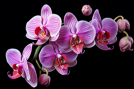 一簇紫色蝴蝶兰图片