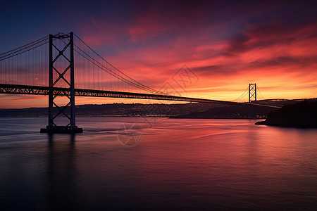 日落时的桥梁图片