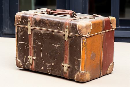 复古手绘行李箱复古的木制箱子背景