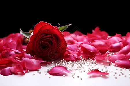 花瓣上的玫瑰背景图片