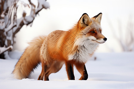 雪中红狐图片