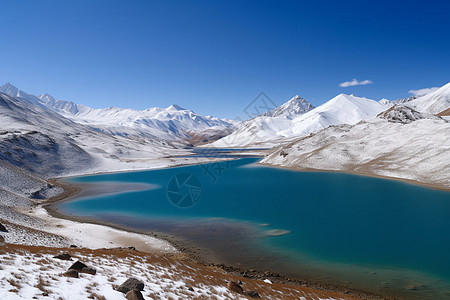 高原上的湖泊背景图片