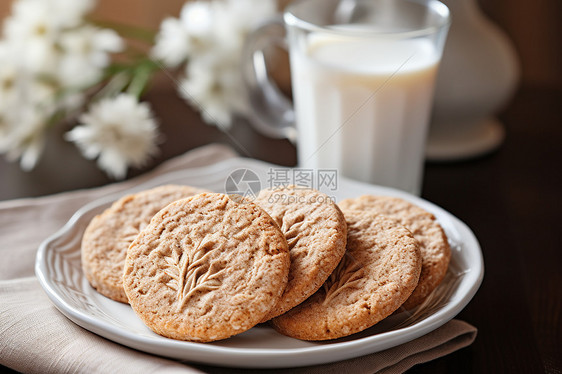 牛奶燕麦饼干图片