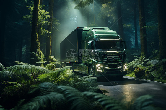 森林的环保卡车图片