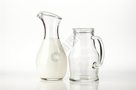玻璃奶瓶奶瓶中营养的牛奶背景