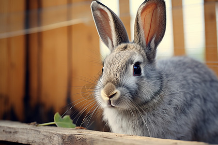 窗前的灰兔子图片