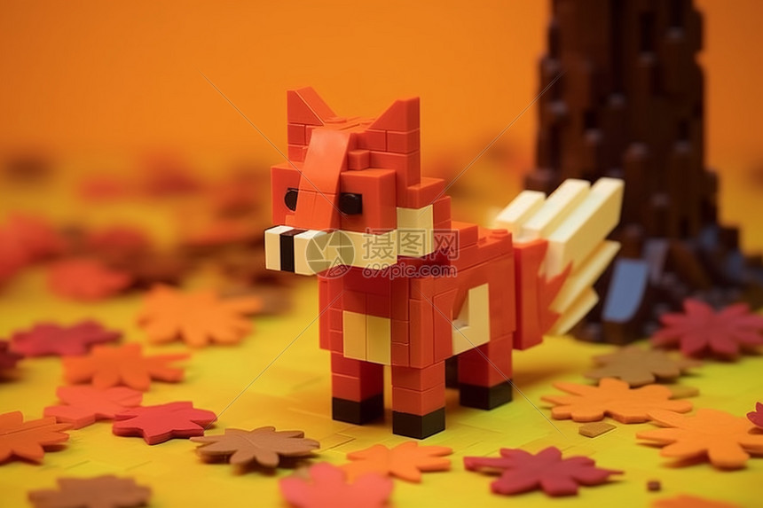 迷你狐狸的秋日图片